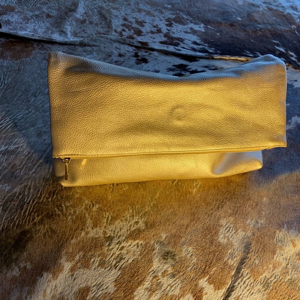 Gold Metallic clutch handbag